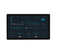 TUOPUONE Monitor táctil capacitivo de 21.5 pulgadas con Pi5-2GB 1080×1920 Full HD enlace óptico panel de vidrio endurecido interfaz HDMI de 12 puntos táctil