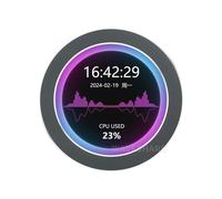 TUOPUONE Monitor USB de 3.4 pulgadas AIO LCD Pantalla de refrigeración de CPU para PC/escritorio Pantalla ambiental RGB con función de análisis de espectro de música, color gris