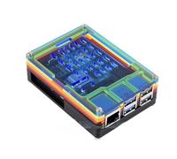 TUOPUONE Rainbow Acrylic Case Compatible with Raspberry Pi 5 Colorful Translucent Acrylic Case Supports Installing Official Active Cooler Nice Looking Dustproof