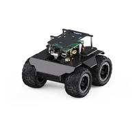TUOPUONE RaspRover Open-Source 4WD AI Robot compatible con Raspberry 4B Dual Controllers Cuerpo de metal Visión por computadora no incluido Módulo de cámara Pan-Tilt, PI4B-4GB incluido