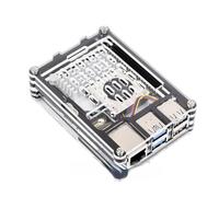 TUOPUONE Transparent and Black Acrylic Case Compatible with Raspberry Pi 5 Supports Installing Official Active Cooler Nice Looking Dustproof