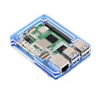 TUOPUONE Transparent and Blue Acrylic Case Compatible with Raspberry Pi 5 Supports Installing Official Active Cooler Nice Looking Dustproof