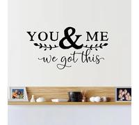 TUOQIANNAN Adhesivo de pared extraíble con texto en inglés "You and me we can do it", perfecto para una decoración acogedora del hogar, vinilo negro, 59 x 23 cm