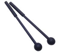 TUOREN- 1 par de baquetas de goma para xilófono de 9 pulgadas, mazos para tambor de lengua, baquetas de percusión, martillo para glockenspiel, xilófono, carillón, bloque de madera y campanas (negro)