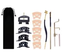 TUOREN Kit de herramientas de reparación de instalación de luthier de violín de 14 piezas con medidor de plantilla, elevador de cuerdas, puente de arce, medidor de poste de sonido, clip de recuperador