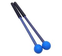 TUOREN- par de baquetas de goma para xilófono de 9 pulgadas, mazos para tambor de lengua, baquetas de percusión, martillo para glockenspiel, xilófono, carillón, bloque de madera y campanas (azul)