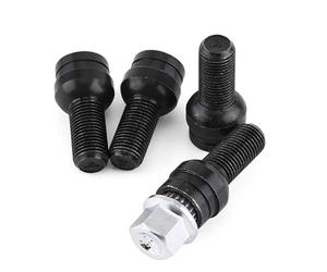 TUOYDJA Pernos De Rueda,Rueda Tornillos 5 Tuercas de Seguridad Uso Apto para Ruedas de Coche de aleación Negra, antirrobo, de Acero Inoxidable, Uso Apto para VW, Audi A3, A4, A5 y Bora M14 x 1,5