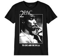 Tupac Shakur Botupacts003 Camiseta, Negro, 8 Años para Niños