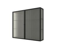 TUPAFJU Armario de Pared de 3 Niveles con Puertas de Cristal, Vitrina de Pared, botiquín, para Sala de Estar, Dormitorio, Cocina y baño(Black,Double Cabinet)