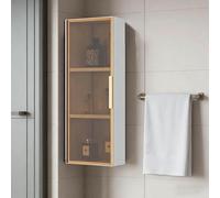 TUPAFJU Armario de Pared metálico de 2 o 3 Niveles con Puerta de Vidrio, Organizador de Maquillaje de Pared, botiquín, para Sala de Estar, Dormitorio, Cocina y baño(D Single Door,Triple Layer)