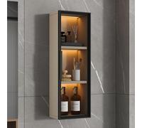 TUPAFJU Gabinete de baño de Pared con Puerta de Vidrio, gabinete de Especias de Cocina de Pared, Organizador de Maquillaje, botiquín, para Sala de Estar, Dormitorio(Cream,40x75x14CM/15.7x29.5x5.5in)