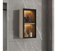 TUPAFJU Gabinete de baño de Pared con Puerta de Vidrio, gabinete de Especias de Cocina de Pared, Organizador de Maquillaje, botiquín, para Sala de Estar, Dormitorio(Cream,25x60x14CM/9.8x23.6x5.5in)