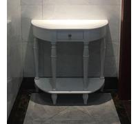 TUPAFJU Mesa de Entrada de Madera Maciza con cajones y Estante Abierto, Consola Moderna, Mesa Auxiliar semicircular para Sala de Estar, Pasillo, recibidor y Entrada(White,120cm/47.2in)
