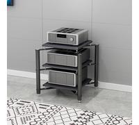TUPAFJU Soporte para Equipos audiovisuales de 1, 2, 3 o 4 Capas, Rack para Equipos de Audio, gabinete esquinero para Equipos de Sonido, estanterías para Audio y Video(Black,3-Layer)