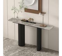 TUPAFJU Tavolo d'ingresso Moderno in marmo Nero, tavolo consolle Bianco, tavolini da divano dorati, arredamento per la casa, per soggiorno, ingresso, corridoio(Black-1,120cm/47.2in)