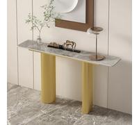 TUPAFJU Tavolo d'ingresso Moderno in marmo Nero, tavolo consolle Bianco, tavolini da divano dorati, arredamento per la casa, per soggiorno, ingresso, corridoio(Gold-1,100cm/39.3in)