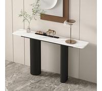 TUPAFJU Tavolo d'ingresso Moderno in marmo Nero, tavolo consolle Bianco, tavolini da divano dorati, arredamento per la casa, per soggiorno, ingresso, corridoio(Black-2,100cm/39.3in)