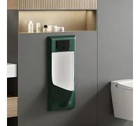 TUPAFJU Urinario de Pared para Hombre, con Sensor Inteligente de Descarga, antiderrames y antiolor, de cerámica, Color Blanco Puro, Ideal para baño, Hotel y Garaje(Green)
