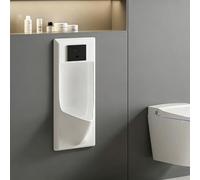 TUPAFJU Urinario de Pared para Hombre, con Sensor Inteligente de Descarga, antiderrames y antiolor, de cerámica, Color Blanco Puro, Ideal para baño, Hotel y Garaje(White)