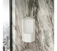 TUPAFJU Urinario esquinero para Hombres, a Prueba de derrames y Salpicaduras; urinario cerámico de Pared con Sensor Inteligente de Descarga automática, Ahorra Espacio(White+Black)