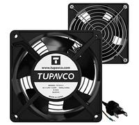 Tupavco Kit de Red de Gabinete Ventilador -Dual 2 piezas para Servidor para rack de acero de ventilación tranquila con 110V AC cable a tierra para ordenador Equipos- TP1511