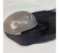 Tupé de cabello for hombres 14-16 pulgadas Parte superior recta Pelucas duraderas de piel de PU completa Sistema de reemplazo de cabello humano virgen Pelucas rectas de 7x9 "120% de densidad Tupé for