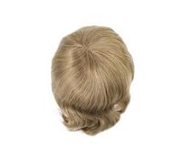 Tupé de cabello humano for hombre, fino, monofilamento, de poliuretano, sistema de reemplazo n.° 18 rubio