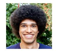 Tupé de pelo para hombres Peluca con flequillo de pelo afroamericano Natural, disfraz disco, pelucas sintéticas Afro negras for hombres, cortes de pelo rizados grandes y rizados, pelucas esponjosas Si