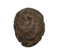 Tupé de pelo para hombres Peluca de cabello humano Remy de 0,03 mm for hombre, prótesis capilar, cabello humano natural, prótesis capilar masculina Sistema de cabello para hombres(Medium Light Brown)