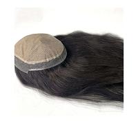 Tupé de pelo para hombres Pelucas de cabello largo con Base de seda for hombre, tupé de cabello humano Remy de 14-18 ", unidades de repuesto de prótesis de cabello masculino transpirables Sistema de c