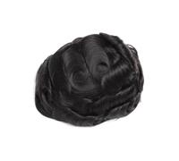 Tupé de pelo para hombres Prótesis de cabello masculino, sistema humano, peluquín for hombres, parte superior encaje, piel PU inyectada sin nudos Sistema de cabello para hombres(1B - Off Black,7x10)