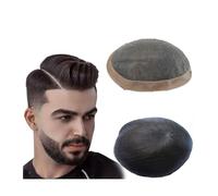 Tupé de pelo para hombres Unidades de cabello negro Natural, peluquín for hombres, mono fino, peluquín for hombres, sistema de reemplazo de cabello humano, prótesis capilar Sistema de cabello para hom