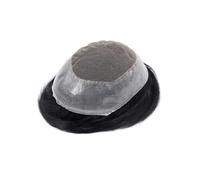 Tupé for hombre con parte superior de encaje transpirable y PU alrededor, línea de cabello natural, pieza de cabello for hombre de 7 x 9 pulgadas