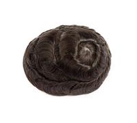 Tupé for hombres, sistema de reemplazo de cabello Remy con base de encaje francés completo, extensiones de cabello con ondas de 30 mm(8x10)