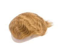 Tupé frontal de encaje de cabello humano for hombres Mono Top PU Base de piel postizo masculino #21 Honey Blonde