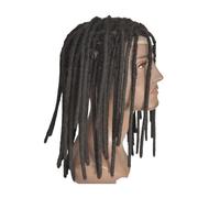 Tupé para hombre Extensiones Afro Dreadlock con base de encaje completo transparente 12 pulgadas, cabello humano Tupé para hombre(8 inches)