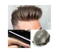 Tupé para hombre Hairline hombres peluquín cabello humano hombres peluca sistemas de reemplazo pieza de cabello prótesis Pelucas(Sliver White,7x9)