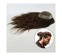 Tupé para Hombre Mens Toupee Long Remy Human Hair Lace Pu Base Postizos 10-18 pulgadas Unidad de sistemas de reemplazo de encaje for hombres for la pérdida de cabello Balding Men's Toupee Peluca de Ho