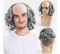 Tupé para hombre Peluca calva Reunión anual for niños adultos Peluca calva divertida Peluca for hombres mediterráneos calvos Sombrero de rendimiento Pelucas