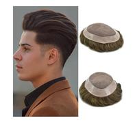 Tupé para hombre Peluca de pelo for hombre, peluquín, sistema de cabello indio, postizo, prótesis capilar for hombre, rayita Pelucas(Light brown,7x9)