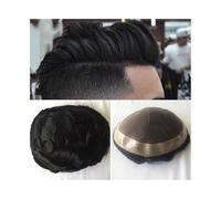 Tupé para hombre Pelucas de cabello humano for hombres, Mono fino con Base de encaje, pelucas de cabello humano corto for unidad de cabello masculino, prótesis, peluquín for hombres Pelucas(5x7)