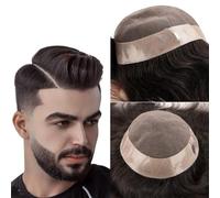 Tupé para hombre Peluquín de prótesis capilar for hombres, Mono fino, peluquín for hombres, sistema de reemplazo de cabello humano, pelucas de cabello Pelucas(Dark Brown,6x9)