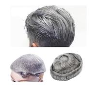 Tupé para hombre Prótesis capilar de cabello masculino Piel fina 0,03-0,04 mm Bucle en V Base de PU sin nudos Peluquín for hombres Cabello humano Pelucas for hombres Unidades de reemplazo de cabello d
