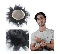 Tupé para hombre Prótesis de cabello masculino, Mono peluca for hombre, piezas de cabello 100% humano, peluquín de hombre, sistema de reemplazo de cabello, peluquín de cabello humano Pelucas(Jet black