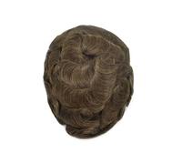 Tupé para hombre Tupé de cabello humano for hombres, rayita Invisible, encaje superior, piel PU, perímetro masculino(5#)