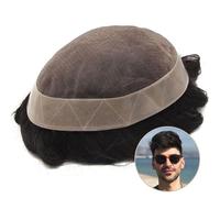 Tupé para hombres Peluquín de cabello humano, Mono peluca for hombre, peluca for hombre, 130% de densidad, prótesis de cabello duradero for hombre, peluquín for hombre, sistema de reemplazo de cabello