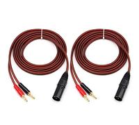 Tuperoymse - Cable de altavoz XLR a plátano, cable de audio XLR de 3 pines macho a doble enchufe banana, enchufe 4 mm chapado en oro a XLR3 Pro HiFi