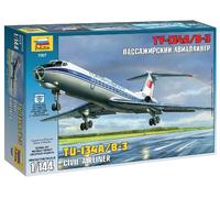 Tupolev Tu-134B Civil Airliner 1:144 Plástico Modelo Kit Zvezda