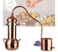 TUPOSTAR Alambique De Cobre Para Destilar, Alambique De Cobre Puro De 2l/3l, Destilador DoméStico PequeñO, Para Whisky, Aceites Esenciales Y Aguardiente,A,3L