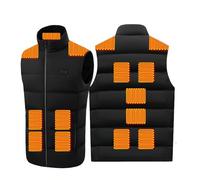 TUPOSTAR Chaleco Calefactable Ligero, Chaleco Calefactable con Cremallera, Chaleco De Calentamiento RáPido, para Actividades Al Aire Libre, Trabajo, Motociclismo Y Pesca,Black Zone 15,XXL